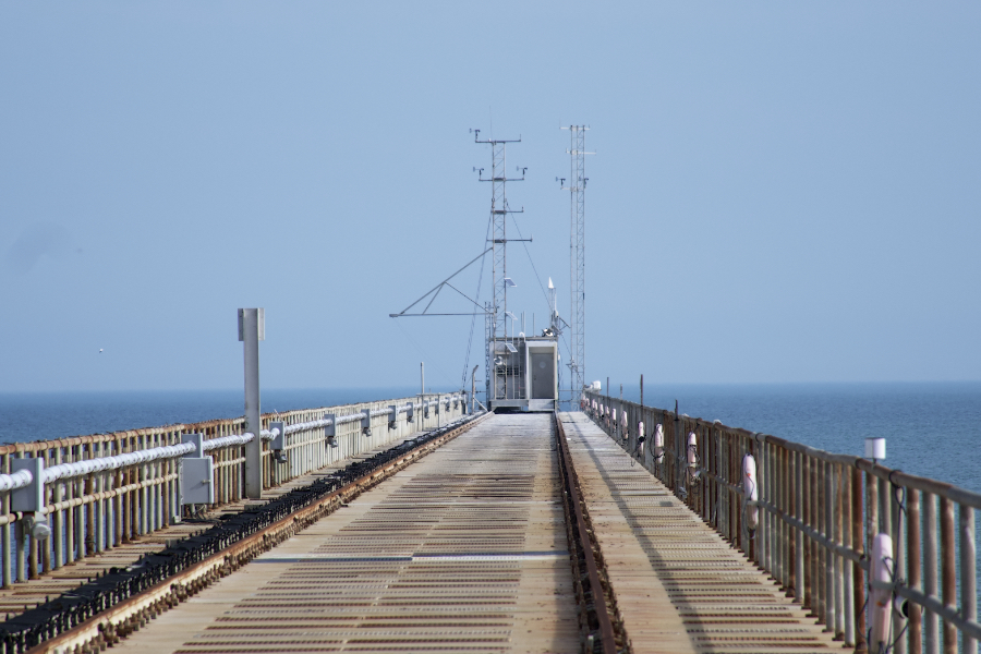 The 1/3 mile long pier at the USACE Field Research Facility in Duck is the longest on the East Coast. The 1/3 mile long pier at the USACE Field Research Facility in Duck is the longest on the East Coast.