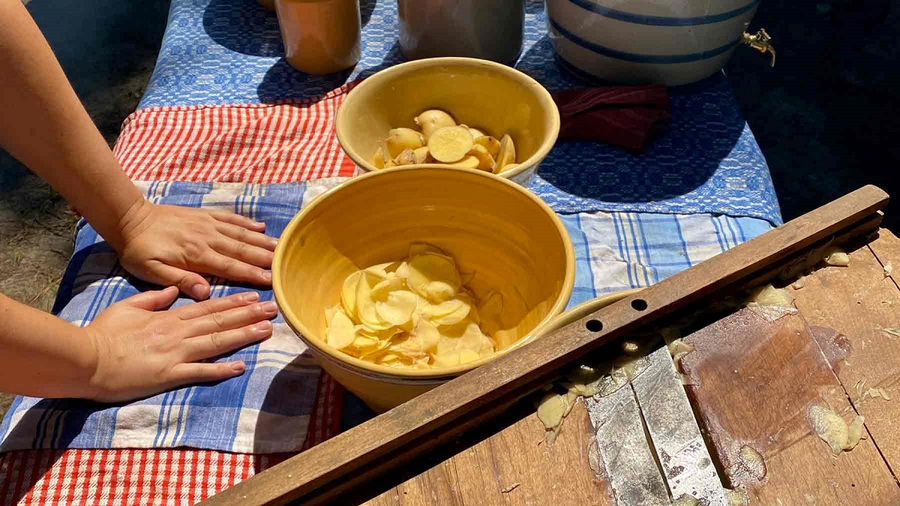 Potato Day at Island Farm features kettle-cooked potatoes that are freshly harvested. Potato Day at Island Farm features kettle-cooked potatoes that are freshly harvested.