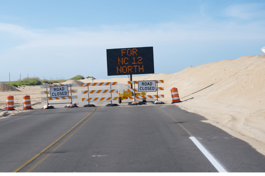 End of the Road at the north end of Rodanthe, with what was the S Curves just to the north. End of the Road at the north end of Rodanthe, with what was the S Curves just to the north.