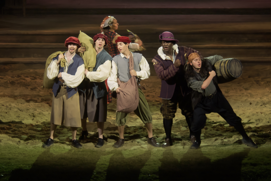 Towns people getting ready to board the ship for Roanoke Island. Towns people getting ready to board the ship for Roanoke Island.
