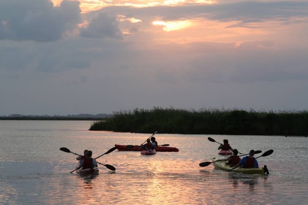 people kayaking in the outer banks
