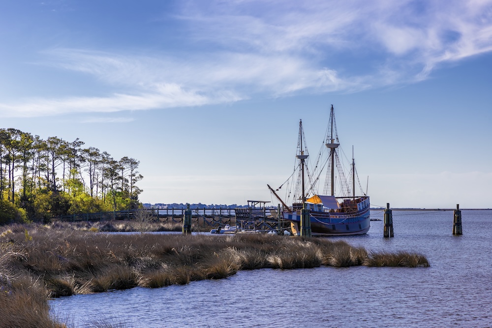 Elizabeth II ship in Manteo Outer Banks North Carolina Roanoke Island